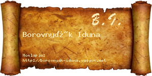 Borovnyák Iduna névjegykártya